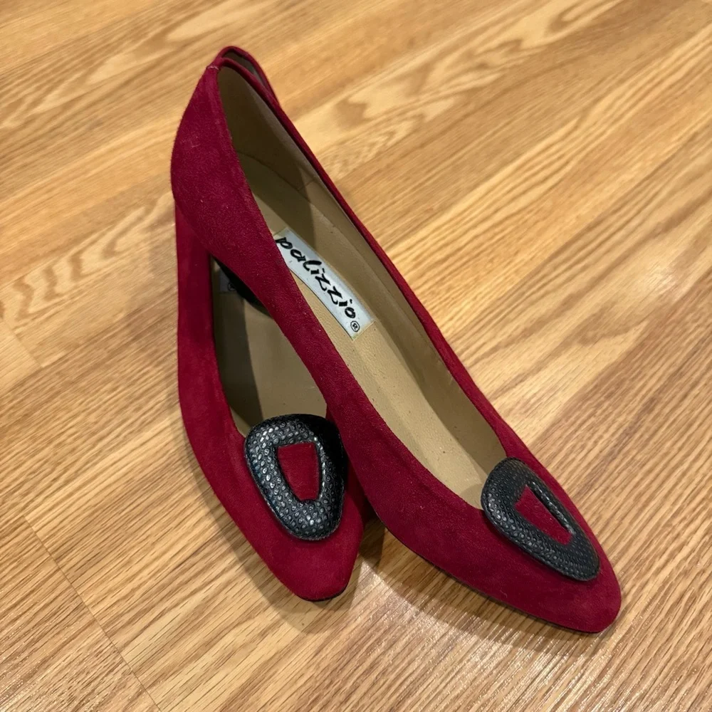 Vintage Suede Burgundy‎ Merlot 2” Palizzio Pumps size 7 M